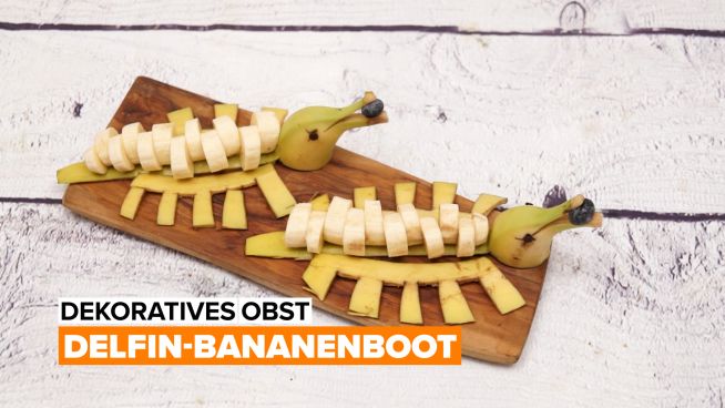 Dekoratives Obst: Delfin-Banane